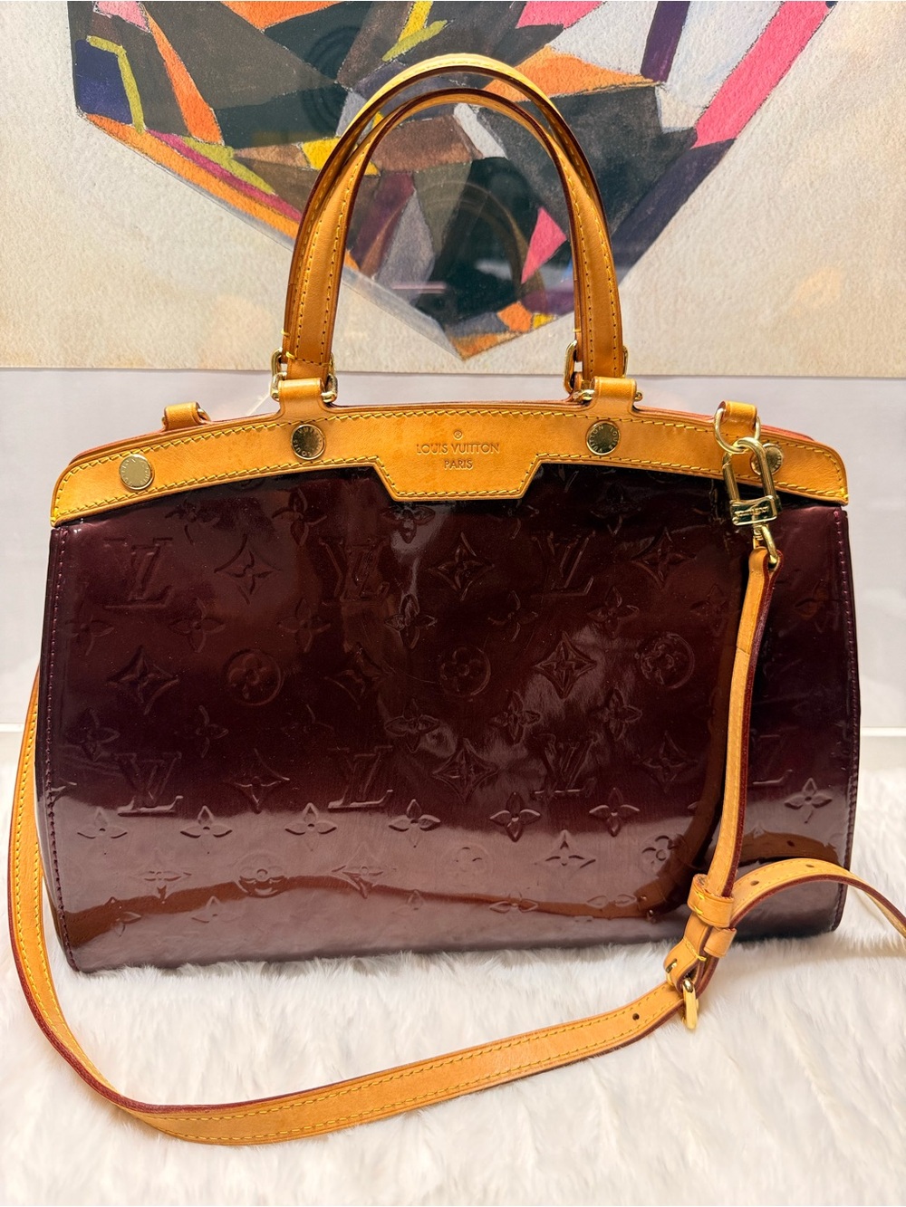 LOUIS VUITTON-DR0172 Brea Vernis Amarante Bag